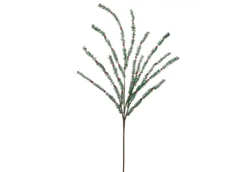  Green Pine and Red Berry Spray 35" 