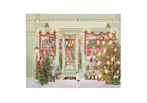  Holiday at the Flower Shop Lighted Wall Art 18x14 