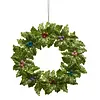 Holly Wreath with Multi Color Berries Orn 5"