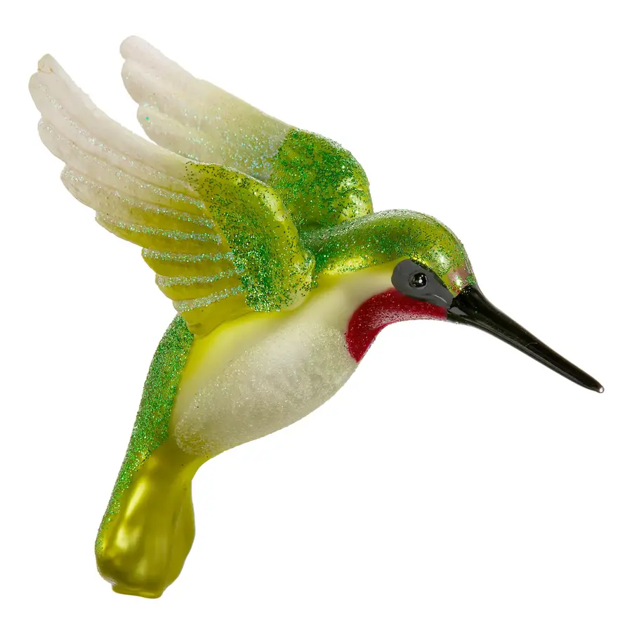 Hummingbird Glitter Orn 4"