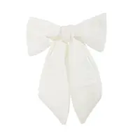 Ivory Velvet Bow Clip-On Ornament 11"