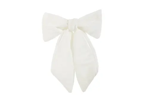  Ivory Velvet Bow Clip-On Ornament 11" 