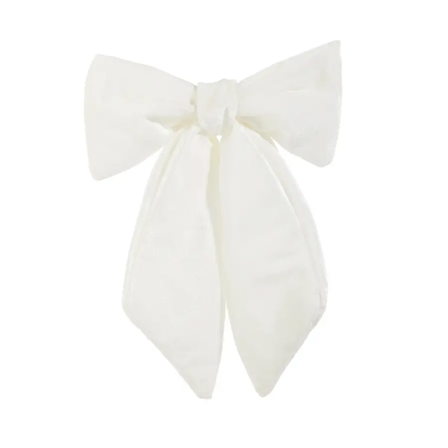 Ivory Velvet Bow Clip-On Ornament 11"