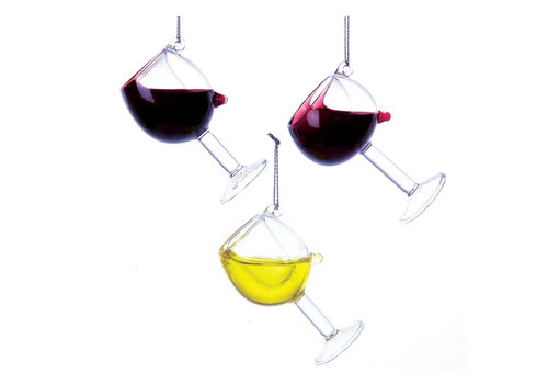  Kurt Adler Wine Glass Ornament 
