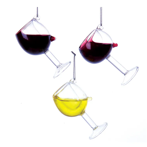  Kurt Adler Wine Glass Ornament 