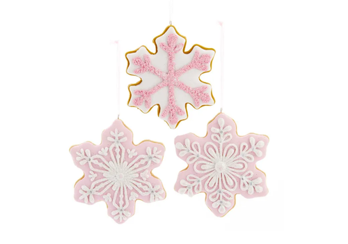 Kurt Adler Pink Snowflake Ornament   Kurt Adler Pink Snowflake Ornament