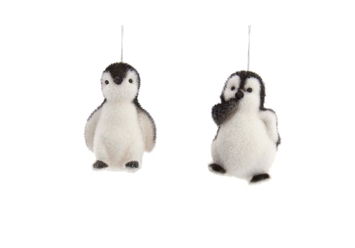  Kurt Adler Flocked Penguin Ornament 