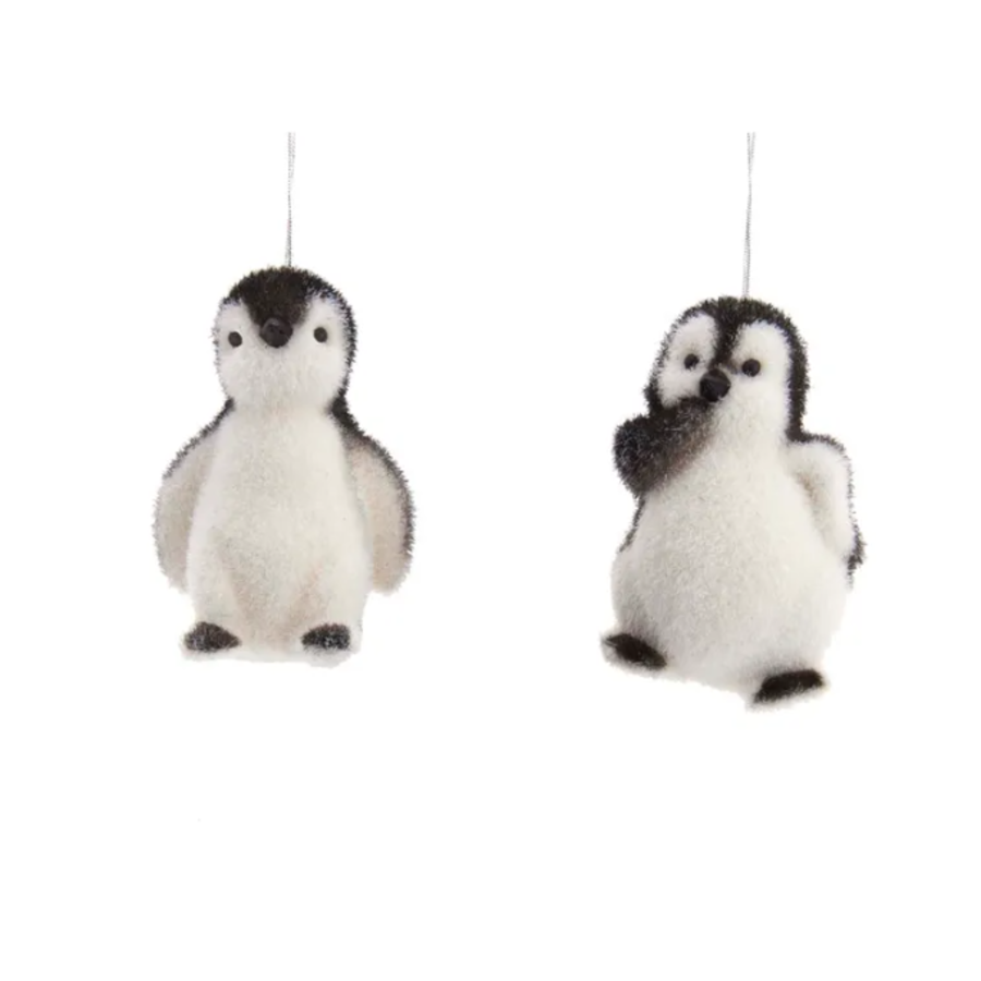 Flocked Penguin Ornament