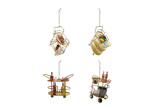  Creative Co-Op Metal Bar Cart Ornament 