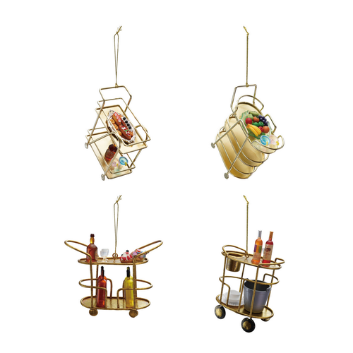  Creative Co-Op Metal Bar Cart Ornament 