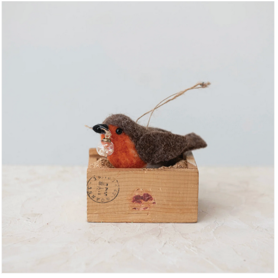 Wool Felt Robin Ornament