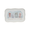 Creative Co-Op Stoneware Platter with Village Christmas Scene
