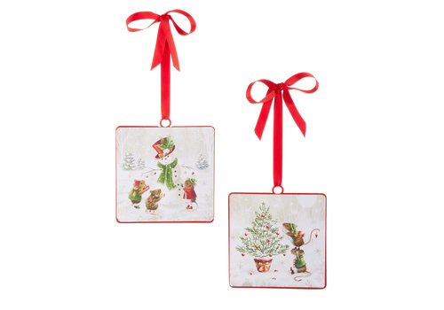  Mouse Square Ornament 5" 