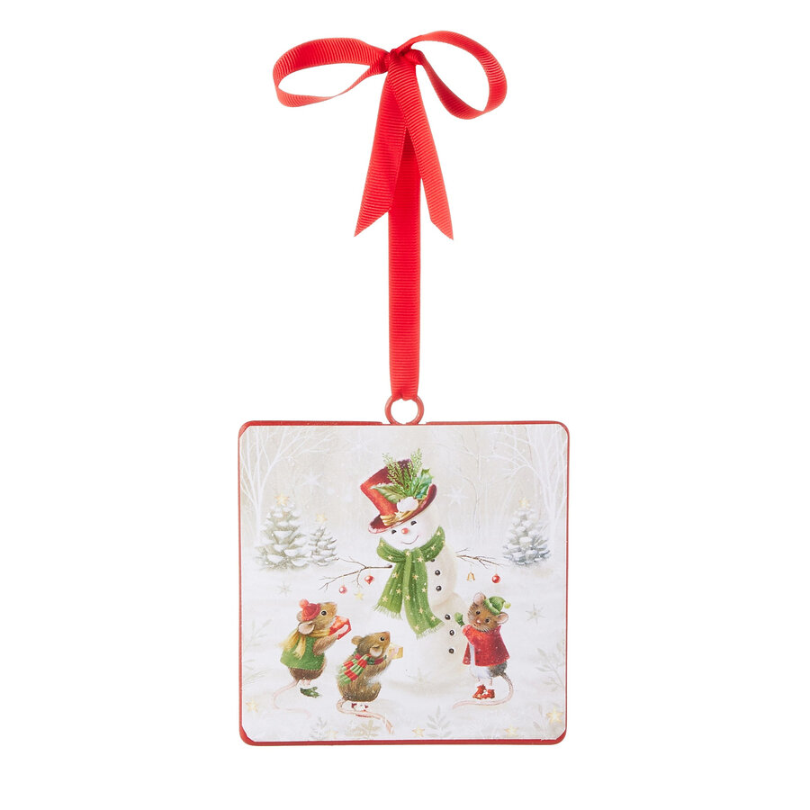 Mouse Square Ornament 5"
