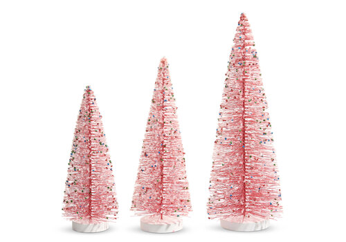  Pink Bottle Brush Tree with Sprinkles 