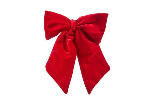  Red Velvet Bow Clip-On Ornament 11" 