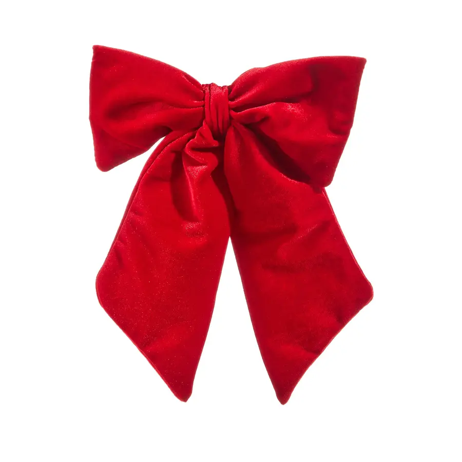 Red Velvet Bow Clip-On Ornament 11"