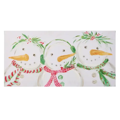  Snowman Trio Wall Art 19.75" 