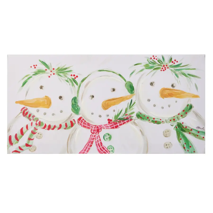 Snowman Trio Wall Art 19.75"