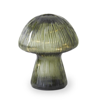 Green Glass LED Mushroom with Timer