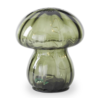 Green Glass LED Mushroom with Timer