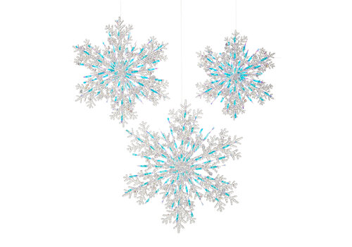  White Irid Snowflake Ornament 