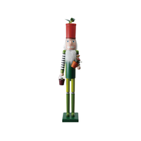 48" Wood Nutcracker with Flower Pots & Gardening Tools