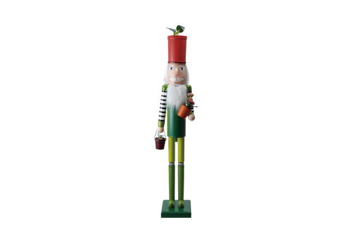  Creative Co-Op 48" Wood Nutcracker with Flower Pots & Gardening Tools 