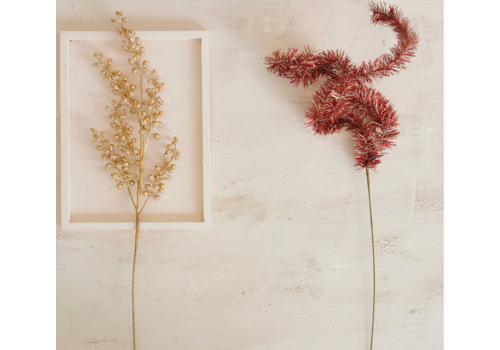  Creative Co-Op 20"H Tinsel Stem Red and Gold 