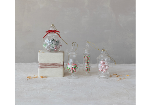  Creative Co-Op Glass Candy Jar Ornament 