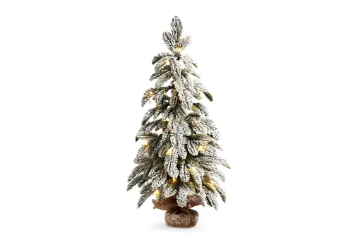  28" Lighted Flocked Pine Tree in Bag 