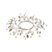 3.5" Pearl & Gold Leaf Candle Ring