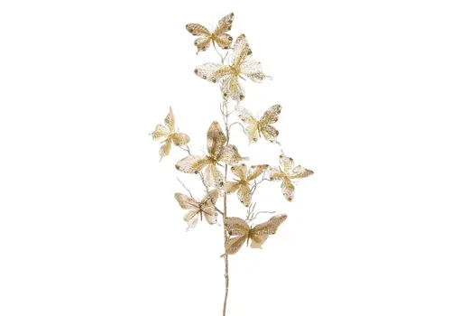 37" Glitter Gold Butterfly Spray 