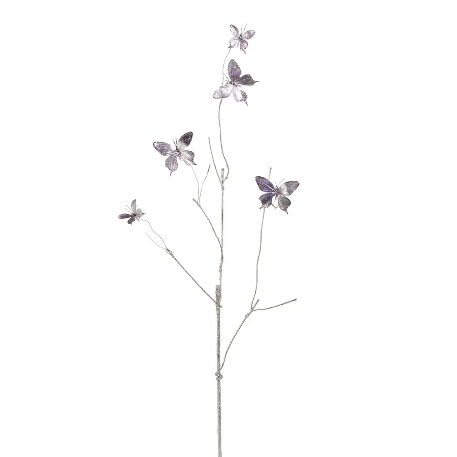 38" Purple Butterfly Branch
