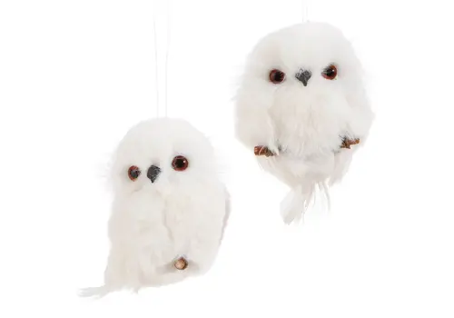  4" White Owl Ornament 