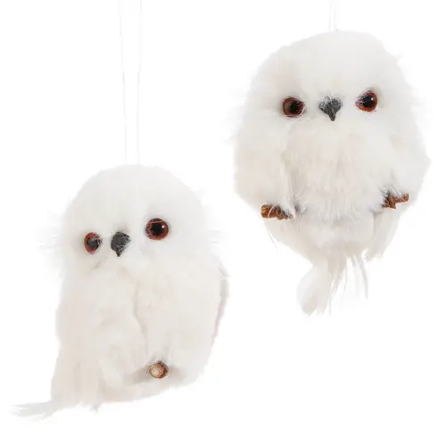  4" White Owl Ornament 