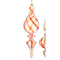 Glass Tricolor Spiral Finial Orn