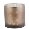 K & K Interiors Inc Frosted Brown Glass Container with Pinecone Pattern