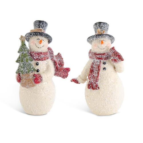  K & K Interiors Inc 4.25" Glittered Resin Vintage Snowman Ornament 