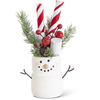 K & K Interiors Inc 8.75" Marshmallow Snowman with Peppermint Stick