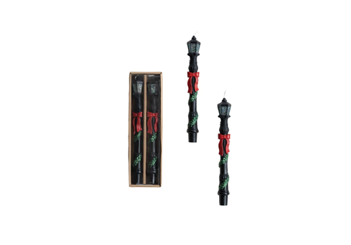 Creative Co-Op Lamp Post Shaped Taper Candles in Box  Set of 2 