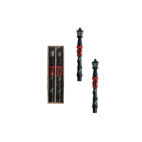  Creative Co-Op Lamp Post Shaped Taper Candles in Box  Set of 2 