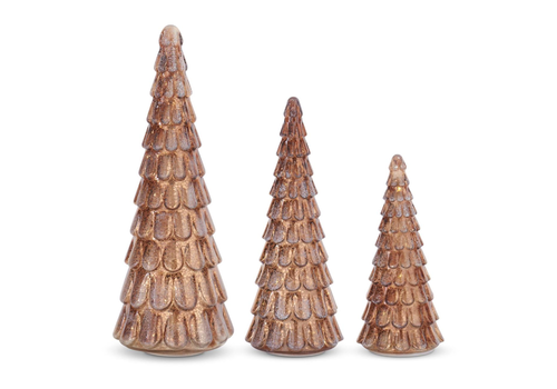  K & K Interiors Inc Frosted Copper LED Mercury Glass Tree with Timer 