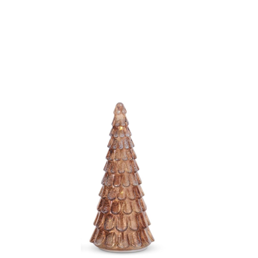 Frosted Copper LED Mercury Glass Tree with Timer