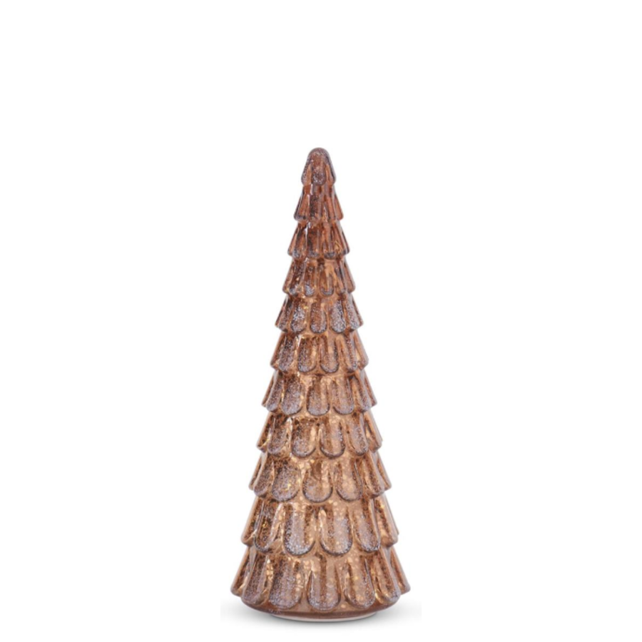 Frosted Copper LED Mercury Glass Tree with Timer
