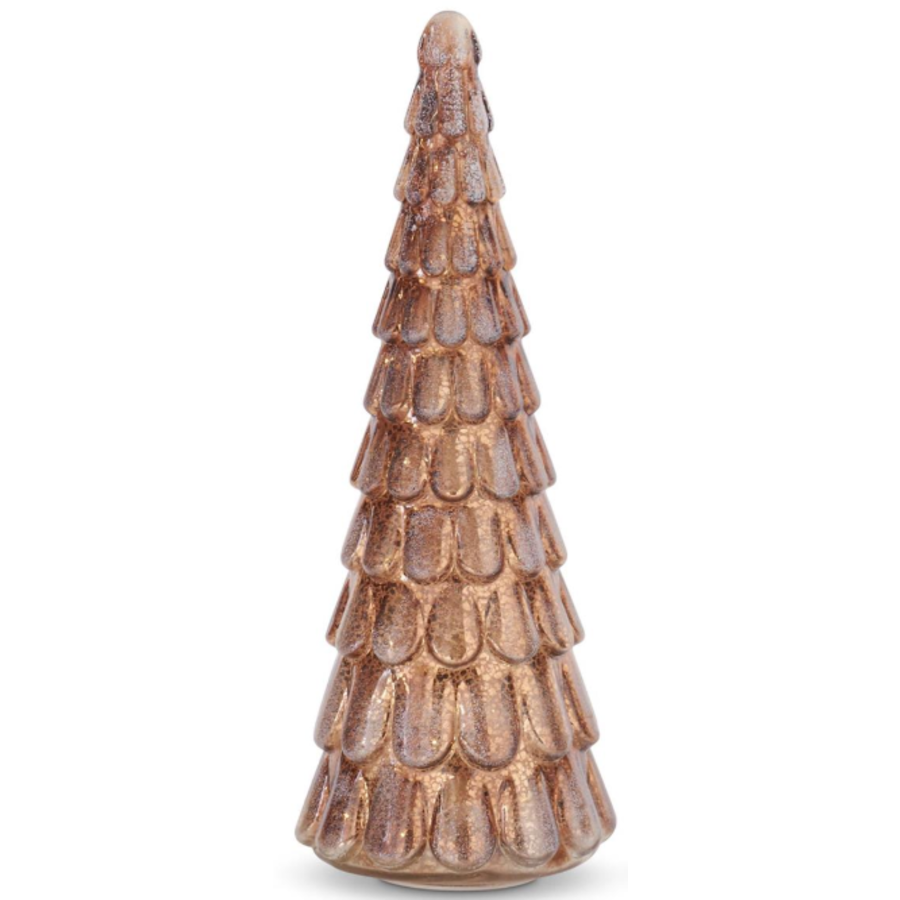 Frosted Copper LED Mercury Glass Tree with Timer