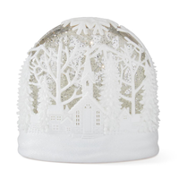 6.5" White Cutout LED Water Spinning Snow Globe with Timer