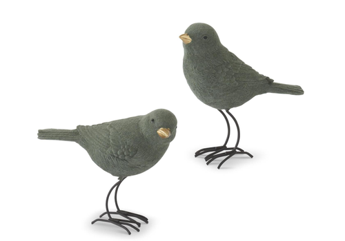  K & K Interiors Inc Green Velvet Bird with Gold Beak 