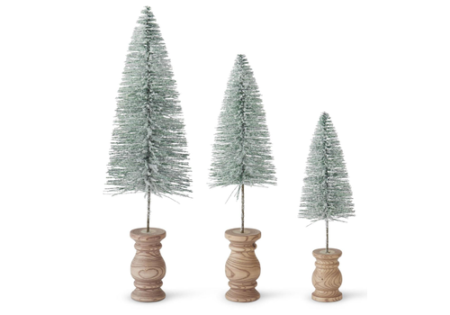  K & K Interiors Inc Flocked Bottle Brush Tree on Bobbin 