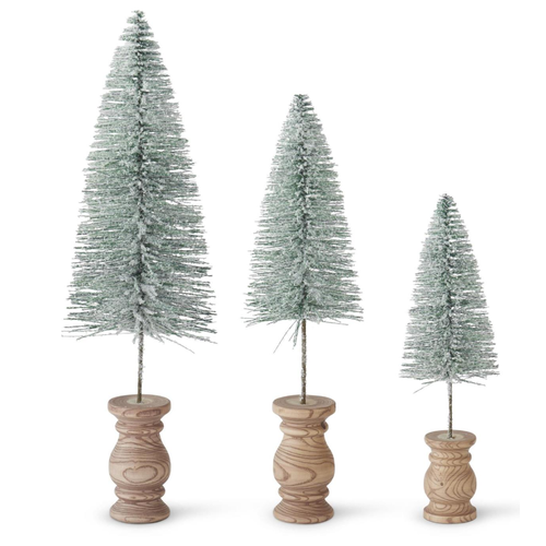  K & K Interiors Inc Flocked Bottle Brush Tree on Bobbin 